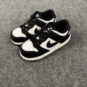 Nike Dunk Low Shoes Toddler Size 8C Black White Panda Sneakers CW1589-100